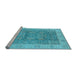 Sideview of Machine Washable Oriental Light Blue Traditional Rug, wshurb1326lblu