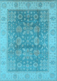 Oriental Light Blue Traditional Rug, urb1326lblu