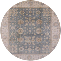 Round Mid-Century Modern Granite Gray Oriental Rug, urb1326