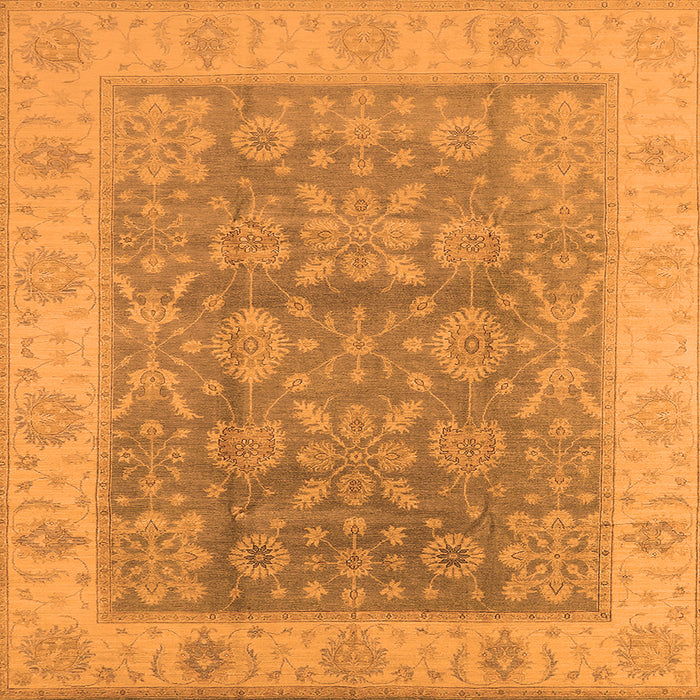 Square Oriental Orange Traditional Rug, urb1326org