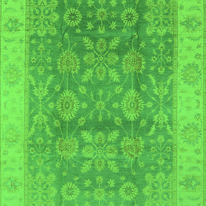 Machine Washable Oriental Green Traditional Area Rugs, wshurb1326grn