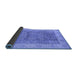 Sideview of Oriental Blue Traditional Rug, urb1326blu