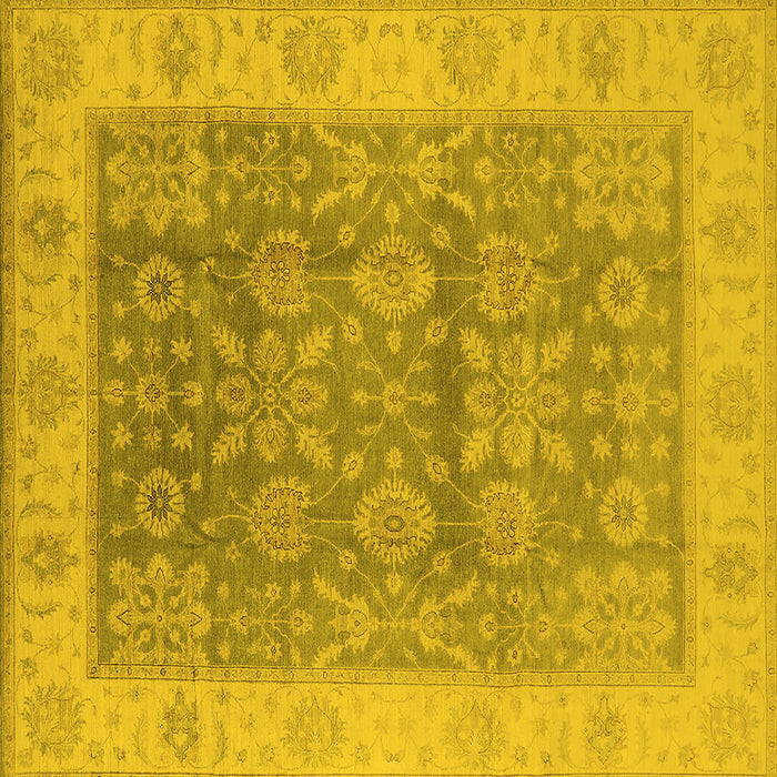 Square Oriental Yellow Traditional Rug, urb1326yw