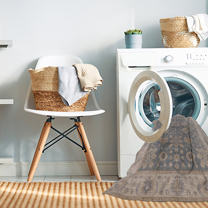 Machine Washable Industrial Modern Granite Gray Rug in a Washing Machine, wshurb1326