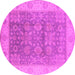 Round Oriental Pink Traditional Rug, urb1326pnk