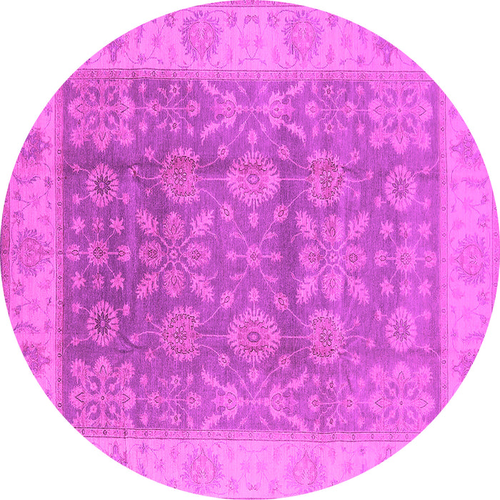 Round Machine Washable Oriental Pink Traditional Rug, wshurb1326pnk