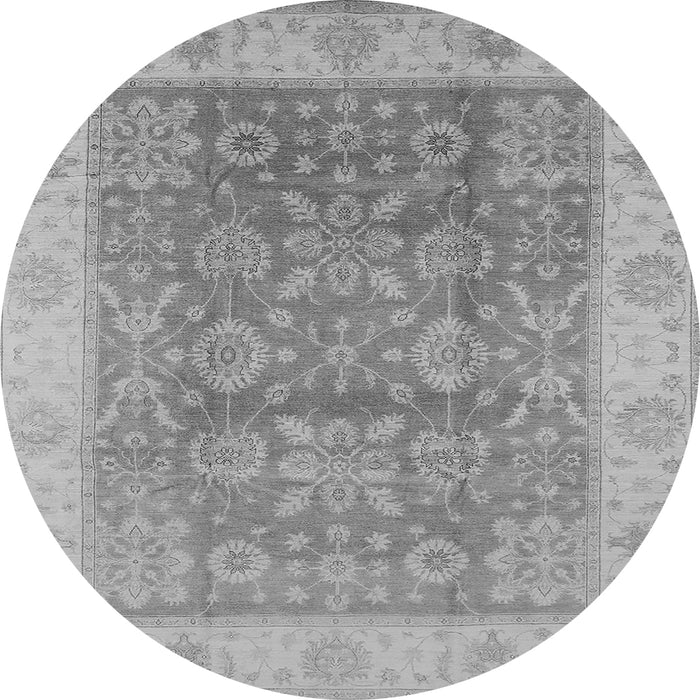 Round Oriental Gray Traditional Rug, urb1326gry