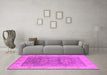 Machine Washable Oriental Pink Traditional Rug in a Living Room, wshurb1326pnk