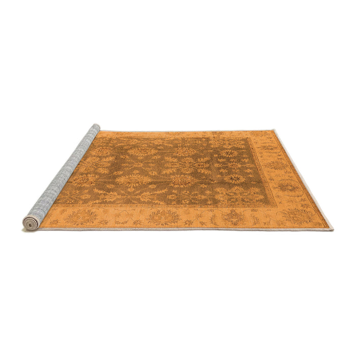 Sideview of Machine Washable Oriental Orange Traditional Area Rugs, wshurb1326org