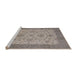 Sideview of Machine Washable Industrial Modern Sandstone Brown Rug, wshurb1327