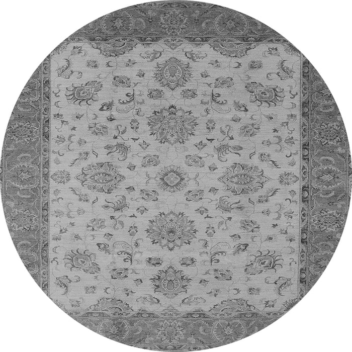 Round Oriental Gray Traditional Rug, urb1327gry