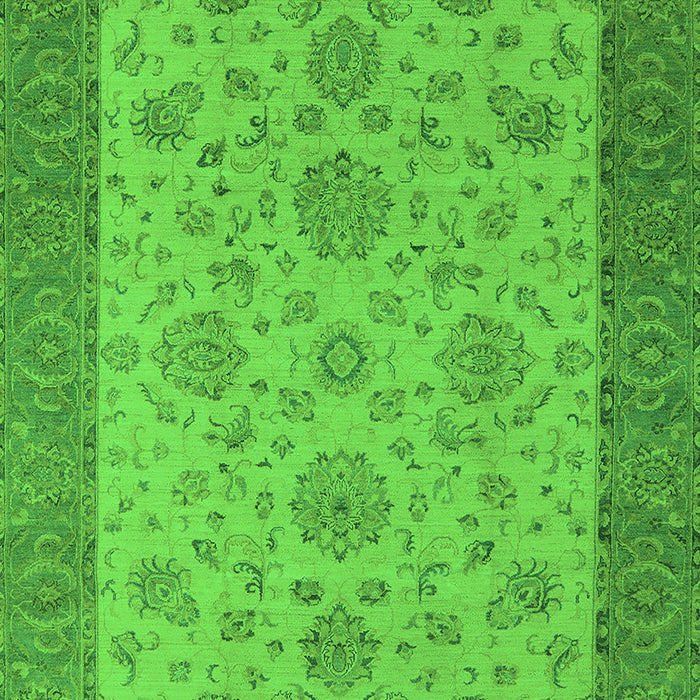 Oriental Green Traditional Rug, urb1327grn