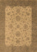 Machine Washable Oriental Brown Traditional Rug, wshurb1327brn