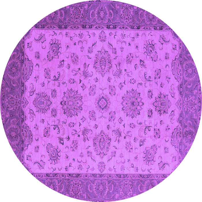 Round Machine Washable Oriental Purple Traditional Area Rugs, wshurb1327pur