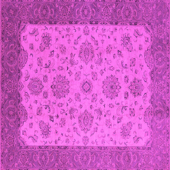 Square Machine Washable Oriental Pink Traditional Rug, wshurb1327pnk
