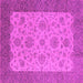 Square Machine Washable Oriental Pink Traditional Rug, wshurb1327pnk