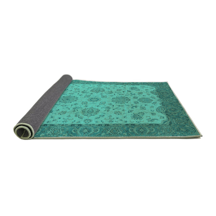 Sideview of Oriental Turquoise Traditional Rug, urb1327turq