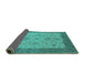 Sideview of Oriental Turquoise Traditional Rug, urb1327turq