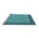 Sideview of Machine Washable Oriental Light Blue Traditional Rug, wshurb1327lblu