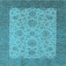 Square Machine Washable Oriental Light Blue Traditional Rug, wshurb1327lblu