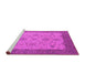 Sideview of Machine Washable Oriental Pink Traditional Rug, wshurb1327pnk