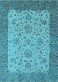 Oriental Light Blue Traditional Rug, urb1327lblu