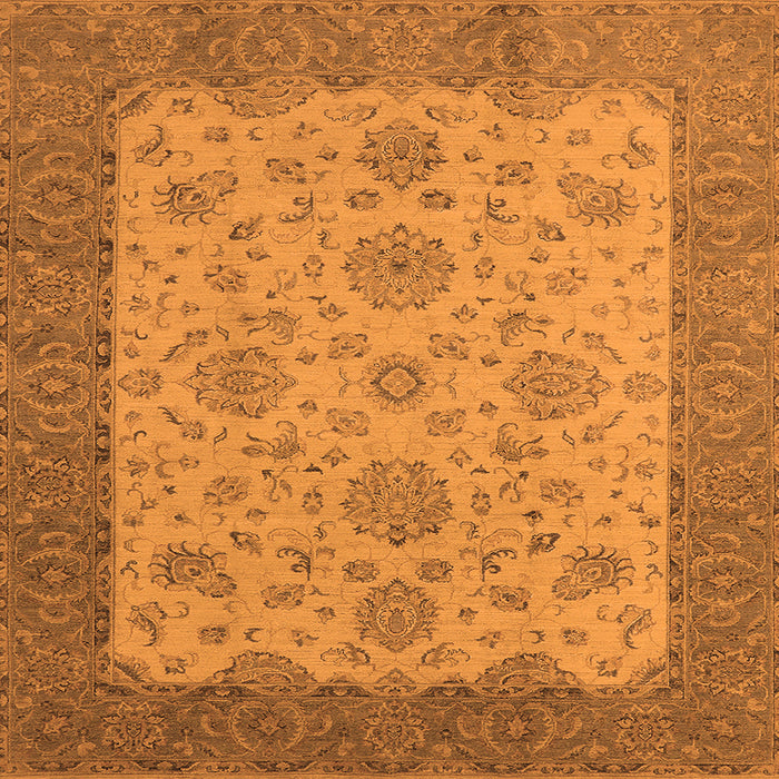 Square Oriental Orange Traditional Rug, urb1327org