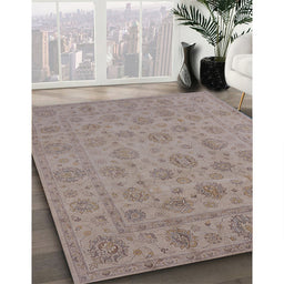 Mid-Century Modern Rose Purple Oriental Rug in Family Room, urb1328