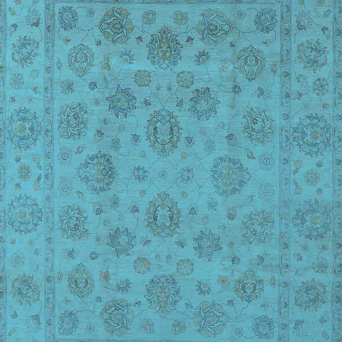 Machine Washable Oriental Light Blue Traditional Rug, wshurb1328lblu