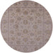 Round Machine Washable Industrial Modern Rose Dust Purple Rug, wshurb1328