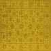 Square Oriental Yellow Traditional Rug, urb1328yw