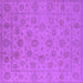 Square Oriental Purple Traditional Rug, urb1328pur