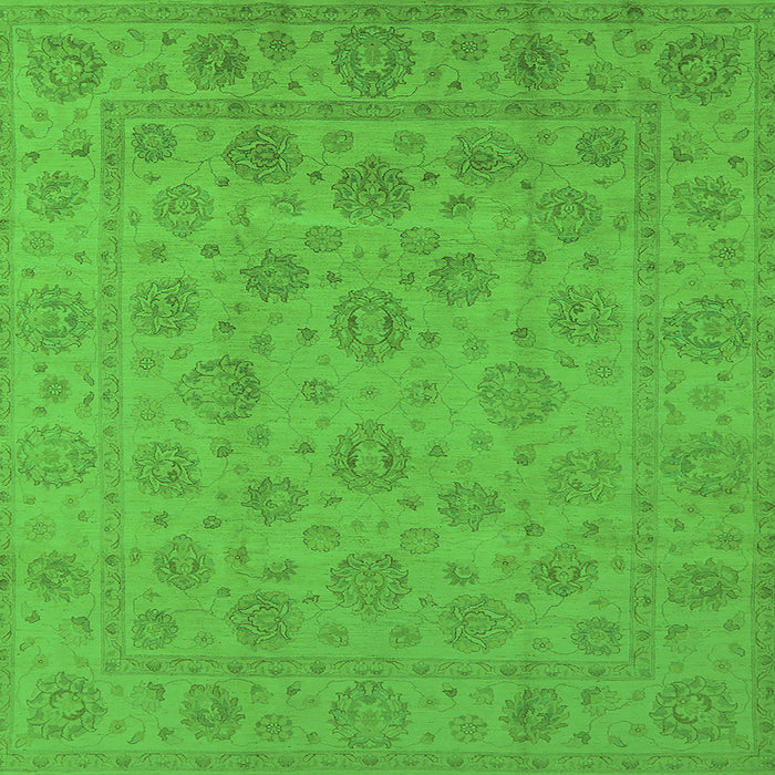 Square Oriental Green Traditional Rug, urb1328grn