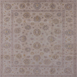 Square Mid-Century Modern Rose Purple Oriental Rug, urb1328