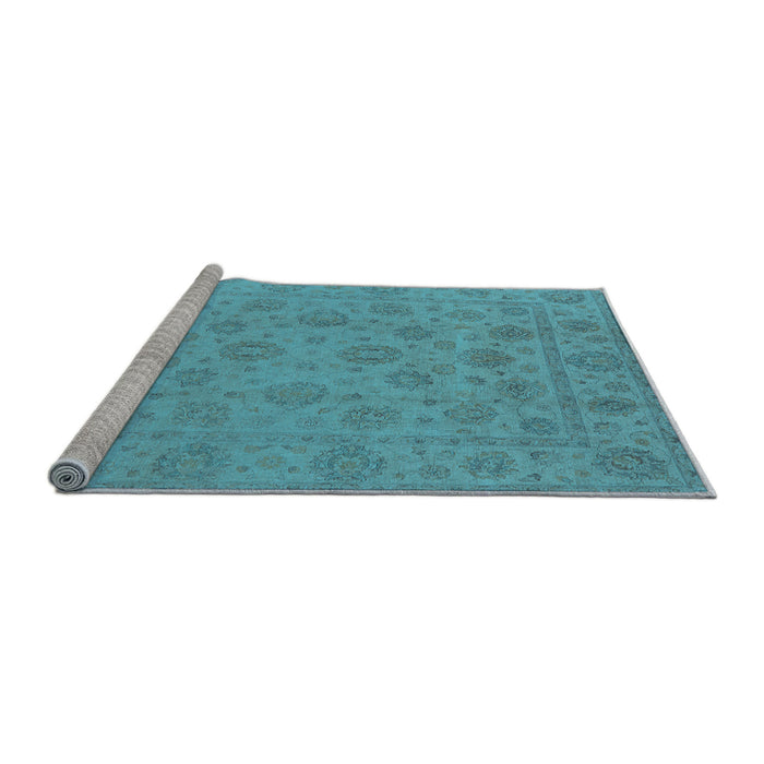 Sideview of Machine Washable Oriental Light Blue Traditional Rug, wshurb1328lblu
