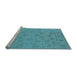 Sideview of Machine Washable Oriental Light Blue Traditional Rug, wshurb1328lblu