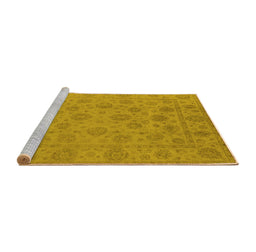 Sideview of Machine Washable Oriental Yellow Traditional Rug, wshurb1328yw