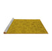 Sideview of Machine Washable Oriental Yellow Traditional Rug, wshurb1328yw