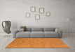 Machine Washable Oriental Orange Traditional Area Rugs in a Living Room, wshurb1328org