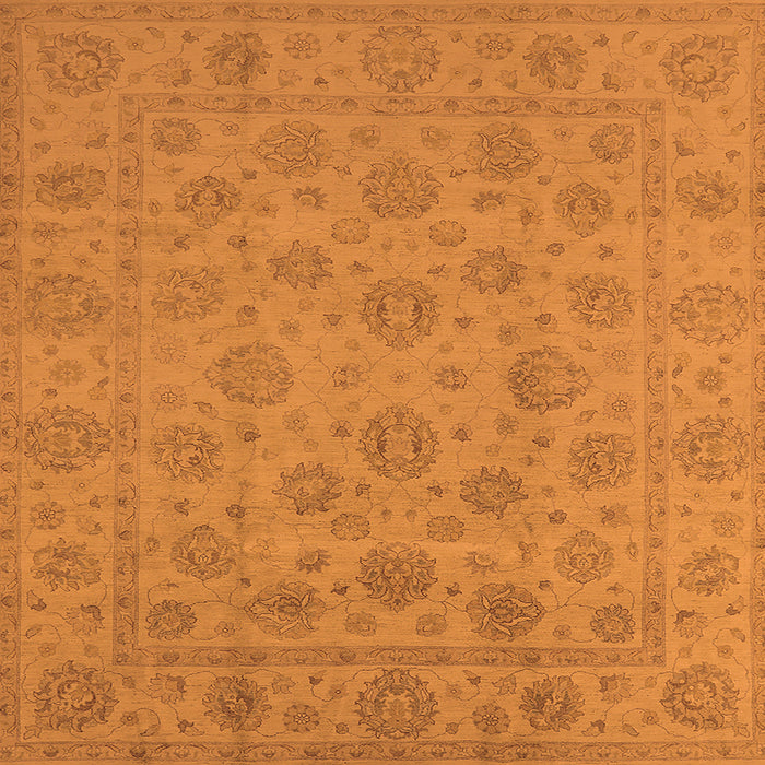 Square Oriental Orange Traditional Rug, urb1328org