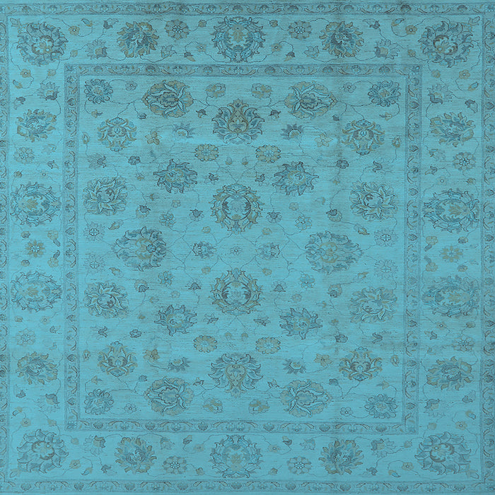Square Oriental Light Blue Traditional Rug, urb1328lblu