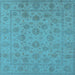 Square Oriental Light Blue Traditional Rug, urb1328lblu