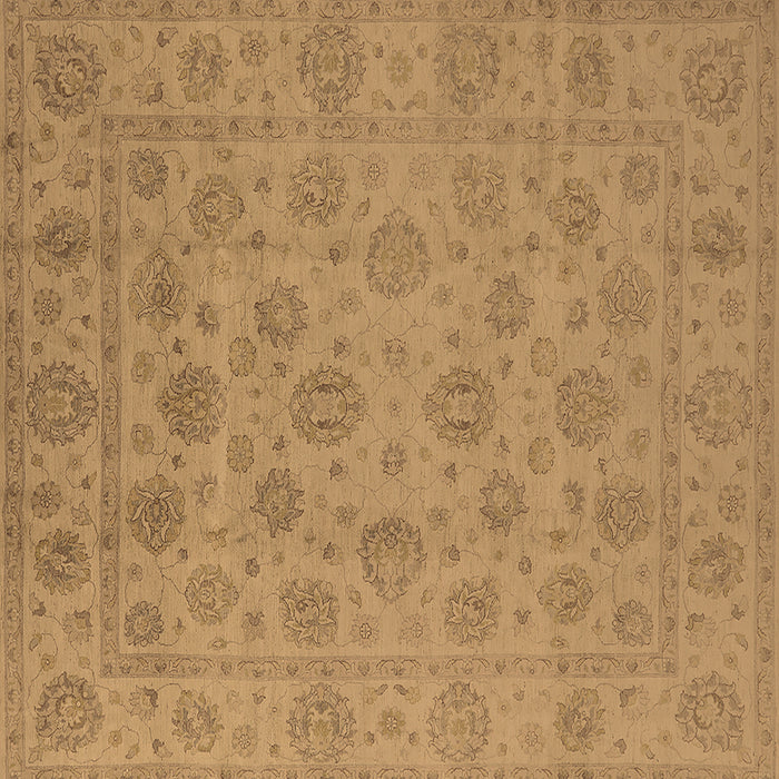 Square Oriental Brown Traditional Rug, urb1328brn