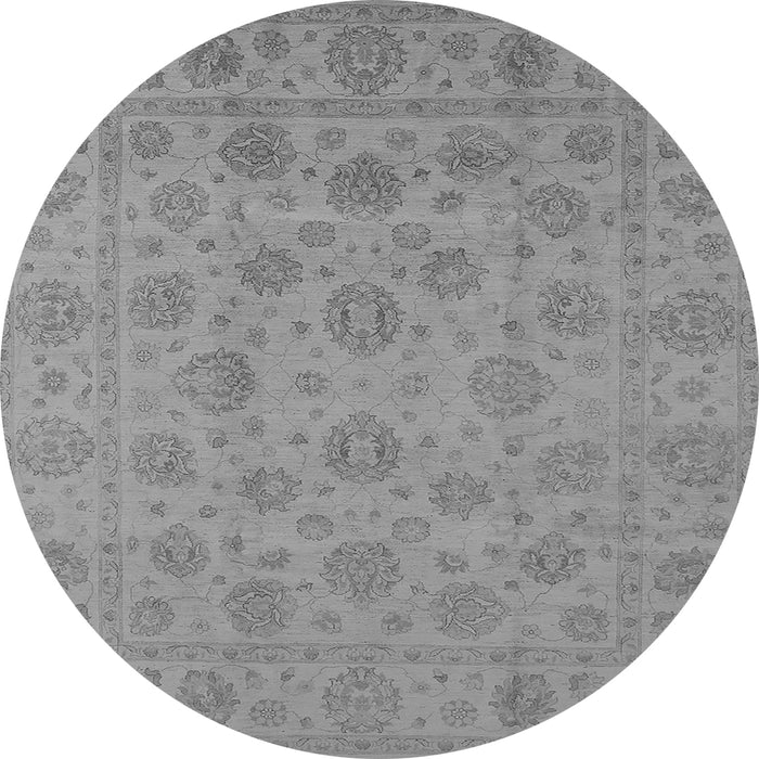 Round Oriental Gray Traditional Rug, urb1328gry