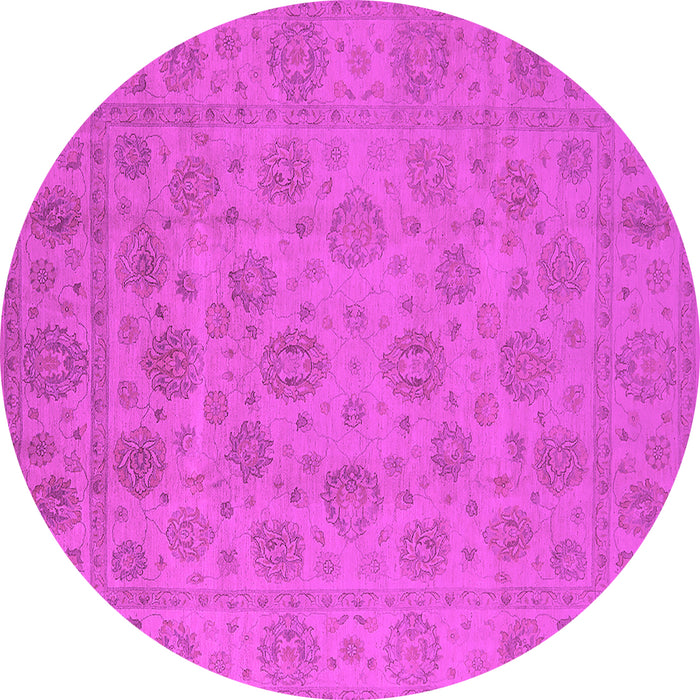 Round Oriental Pink Traditional Rug, urb1328pnk