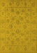 Machine Washable Oriental Yellow Traditional Rug, wshurb1328yw