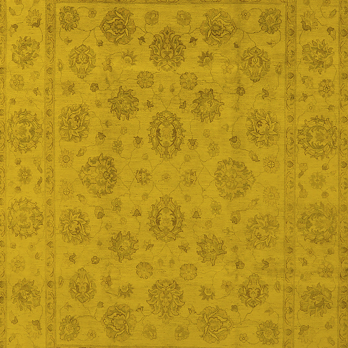 Machine Washable Oriental Yellow Traditional Rug, wshurb1328yw