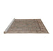 Sideview of Machine Washable Industrial Modern Dark Almond Brown Rug, wshurb1329