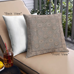 Front View of Mid-Century Modern Urban Square Dark Almond Brown Throw Pillow, 18 inch by 18 inch, pwurb1329