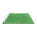 Sideview of Machine Washable Oriental Emerald Green Traditional Area Rugs, wshurb1329emgrn